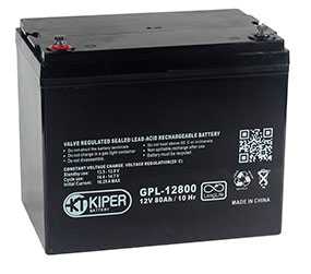 Аккумуляторная батарея 12V/80Ah Kiper GPL-12800; 260x213x167 (ШхВхГ)-Kiper (Китай)