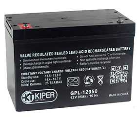 Аккумуляторная батарея 12V/95Ah Kiper GPL-12950; 305x210x167 (ШхВхГ)-Kiper (Китай)