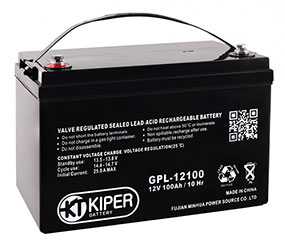 Аккумуляторная батарея 12V/100Ah Kiper GPL-121000; 330x217x171 (ШхВхГ)-Kiper (Китай)