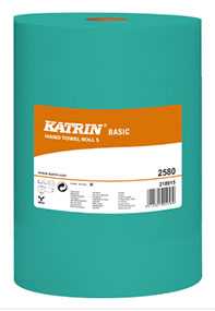 Полотенца бумажные рулонные для диспенсеров Katrin Basic с центральной вытяжкой, однослойные, зеленые, Metsa Tissue (Польша)