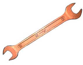 Ключ гаечный (рожковый) двухсторонний омедненный ТУ 8*10 мм