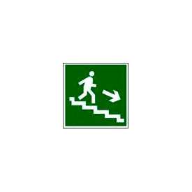 Знак Направление к эвакуационному выходу (по лестнице направо вниз)