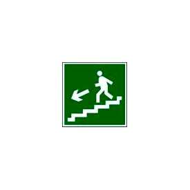 Знак Направление к эвакуационному выходу (по лестнице налево вниз)