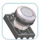 Металлическая антивандальная кнопка с автоматическим возвратом NEF22-F Promet