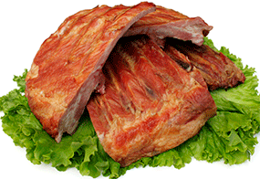 Продукт из свинины копчено-вареный мясокостный, Ребра Пряные - НОВОФУДПЛЮС (Беларусь)