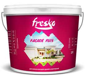 Краска водно-дисперсионная FRESKO Facade Plus, 2л - ЛАКОКРАСКА (Беларусь)