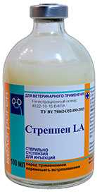 Препарат ветеринарный «Стреппен LA» (стеклянный флакон), 100 мл - БЕЛАГРОГЕН НПЦ
