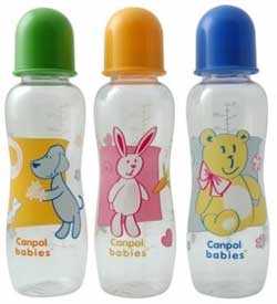 Бутылочка пластиковая 330 мл с рисунком (силиконовая соска, круглая, быстрый поток), Арт. 59/205 - Canpol babies