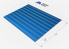 Профнастил С-8 (высота=8 мм, ширина=1200 мм) - АРСЕНАЛМЕТАЛЛ