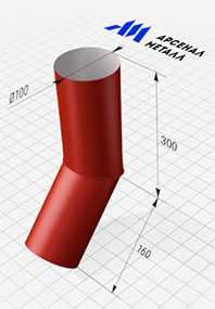 Колено (круглое сечение, d=100 мм) - АРСЕНАЛМЕТАЛЛ