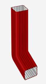 Труба водосточная с коленом (прямоугольное сечение, 76х102х1000 мм) - АРСЕНАЛМЕТАЛЛ
