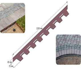 Сталеборт Невидимка 1220х45х75 мм для садовых дорожек - ЗАВОД БЕЛБРУК (Беларусь)