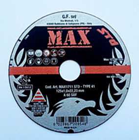 Круг отрезной 125*1.0*22,2 A60S - INOX STD, G.F. MAX