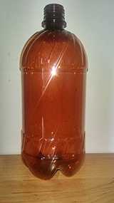 Бутылка ПЭТ 1л коричневая в комплекте с пробкой 