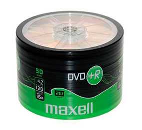 Диск DVD+R 4.7Gb 16x Maxell в пленке по 50 штук - Maxell