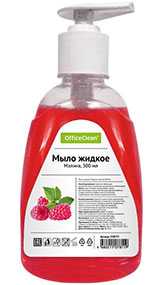 Мыло жидкое OfficeClean Малина, с дозатором, 300 мл (Россия)