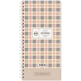 Телефонная книга А5 Шотландка, 80 листов, на гребне , с высечкой, OfficeSpace - Спейс