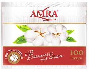 Ватные палочки Amra в пакете, 100 шт - Бумфа Групп