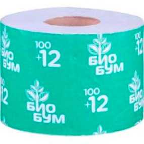 Бумага туалетная БиоБум 100 из вторичного волокна, однослойная, на втулке - АМИГУС