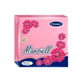 Салфетки Marsiell 24 х 24 см, декоративные, двухслойные, пастельных тонов, 50 шт - Бумфа Групп