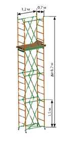 Вышка-тура Спектр-12 (площадка 1,2х0,7 м) 3 секция h = 4.7м
