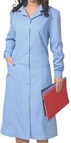 Халат медицинский женский с рельефами, арт.04072, цвет - голубой