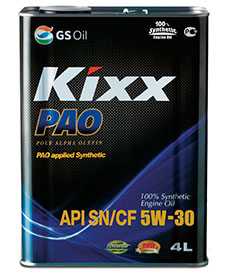 Масло моторное KIXX PAO API SN/CF 5W-30, 4 л - ЛЛК-Интернешнл