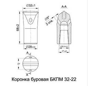 Коронка буровая БКПМ 32-22