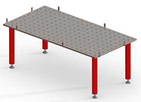 Сварочный стол 3D HobbyLine Demmeler, 1000х1000x850 мм, с 4-мя стандартными опорами -Demmeler