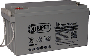 Аккумуляторная батарея Kiper GEL-12650 12V65Ah 350x167x180(183) ДхШхВ - Kiper (Китай)