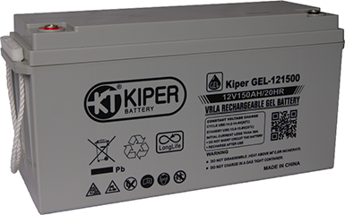 Аккумуляторная батарея Kiper GEL-121500 12V/150Ah 483x170x240(240) ДхШхВ - Kiper (Китай)