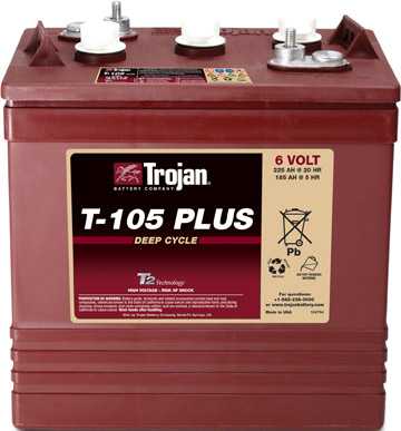 Аккумуляторная батарея тяговая Trojan T-105+ 6V/225Ah
