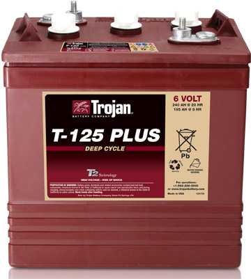 Аккумуляторная батарея тяговая Trojan T-125+ 6V/240Ah
