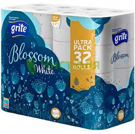 Туалетная бумага Grite Blossom White 3сл. целлюлоза