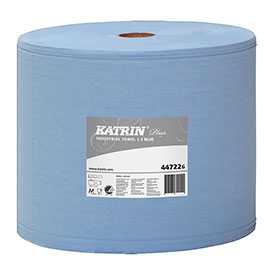 Протирочная бумага с повышенной впитывающей способностью Katrin Classic L2, голубая, ширина 22см