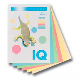  Бумага цветная IQ COLOR, набор/пастель, 80 г/м2, А4, 250 л