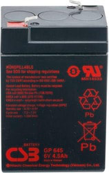 Аккумулятор для ИБП CSB GP645 (6В/4.5 А·ч) 
