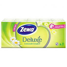 Носовые платки Zewa Deluxе с ароматом ромашки 1*10 шт