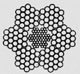 Канат двойной свивки типа ЛК–0 конструкции 6х7(1+6)+1х7(1+6) ГОСТ 3066–80