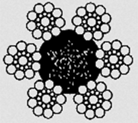  Канат двойной свивки типа ЛК–0 конструкции 6х19(1+9+9)+1о.с ГОСТ 3077-80