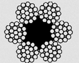  Канат двойной свивки типа ЛК–З конструкции 6х25(1+6;6+12)+1о.с ГОСТ 7665–80