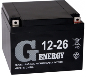 Аккумулятор для ИБП G-Energy 12-26 (12В/26 А·ч) 