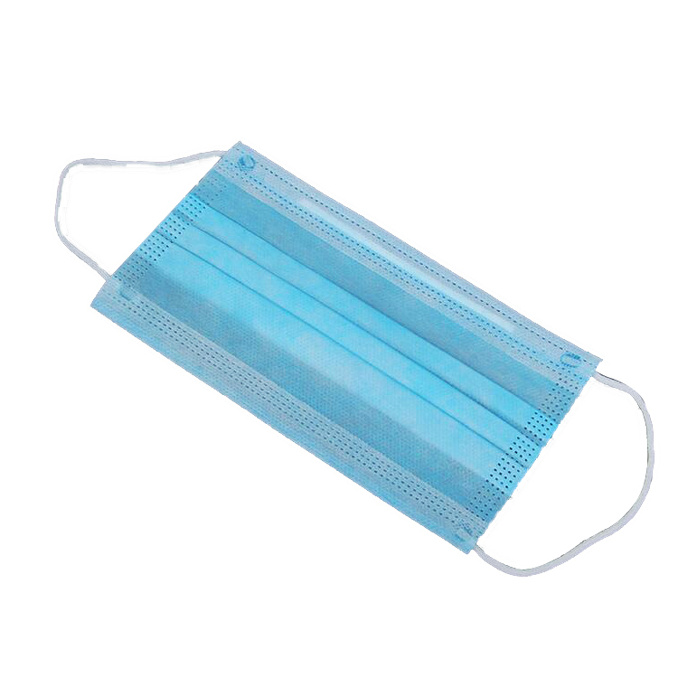 Маска защитная одноразовая голубая с фиксатором (50 шт. в упаковке)
