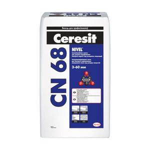 Смесь сухая самовыравнивающаяся растворная Ceresit CN68 для стяжек (гипсоцементная) (25 кг)