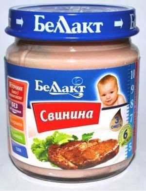 Мясное детское пюре Беллакт. Свинина