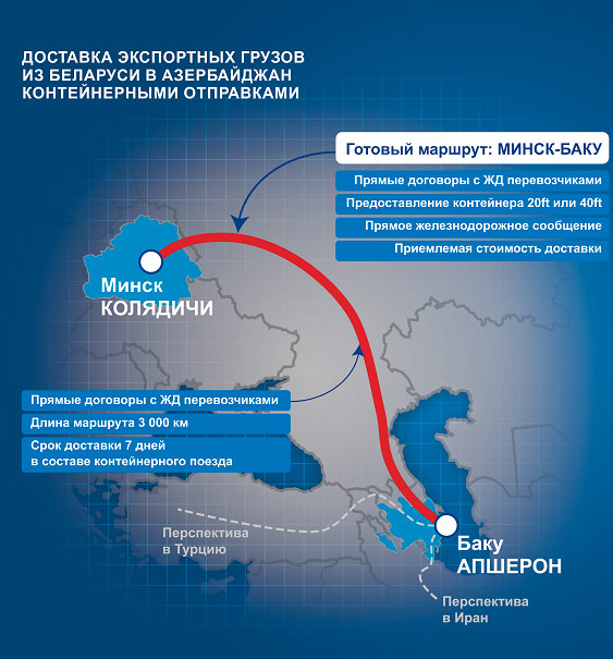 Новый регулярный контейнерный поезд Минск-Баку